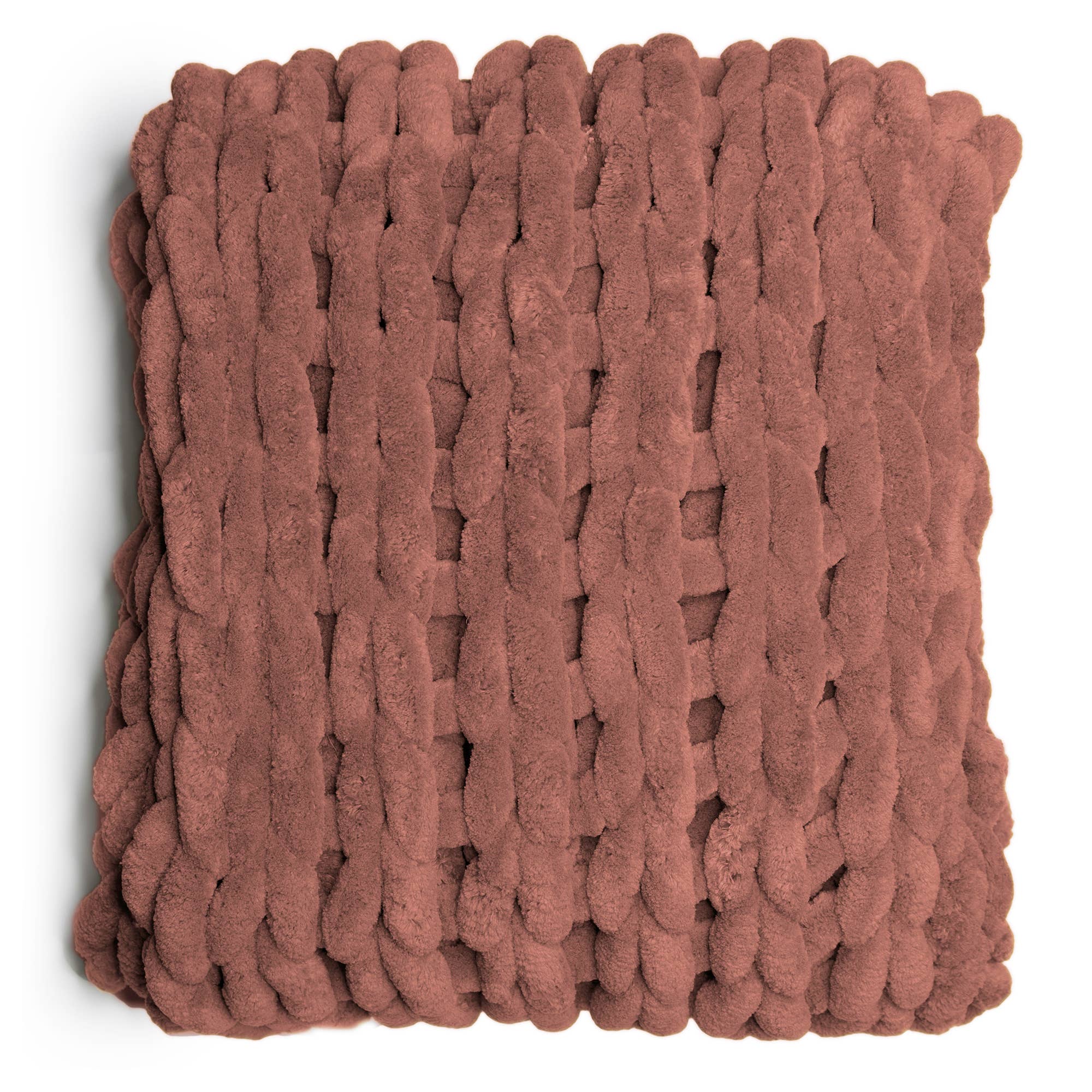 Rust chunky knit blanket best sale